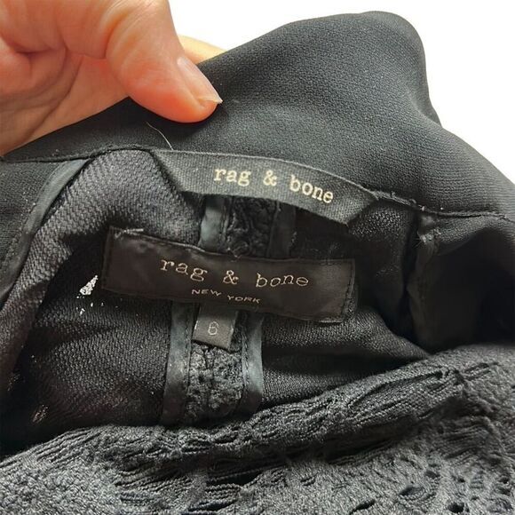 Rag & Bone Women's Black Blazer 42nd St Lace Detailing Size 6‎ Workwear - Picture 4 of 5